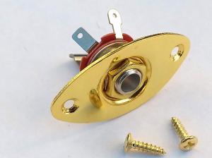 OVAL GOLD JACK SOCKET AND PLATE ELECTRIC GUITAR